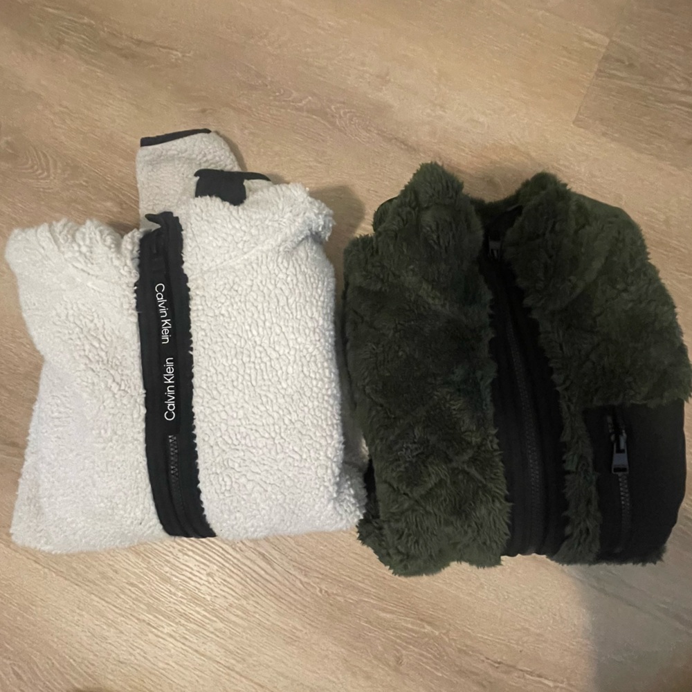 Set of Calvin Klein Sherpa Sweaters.